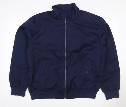Bronte Mens Blue XL Bomber Jacket Full Zip Tartan Lined