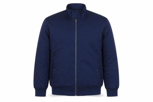 Bronte Mens Blue XL Bomber Jacket Full Zip Tartan Lined