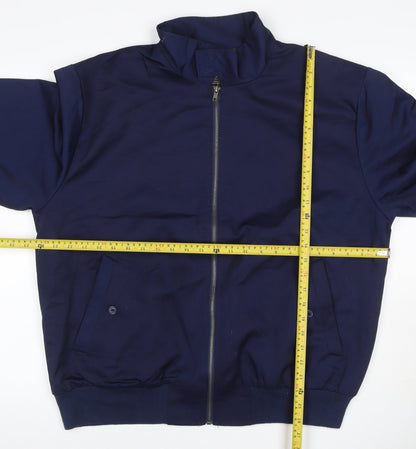 Bronte Mens Blue XL Bomber Jacket Full Zip Tartan Lined