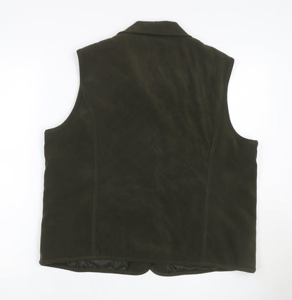 EWM Women’s Black UK 12 Quilted Collared Button Waistcoat