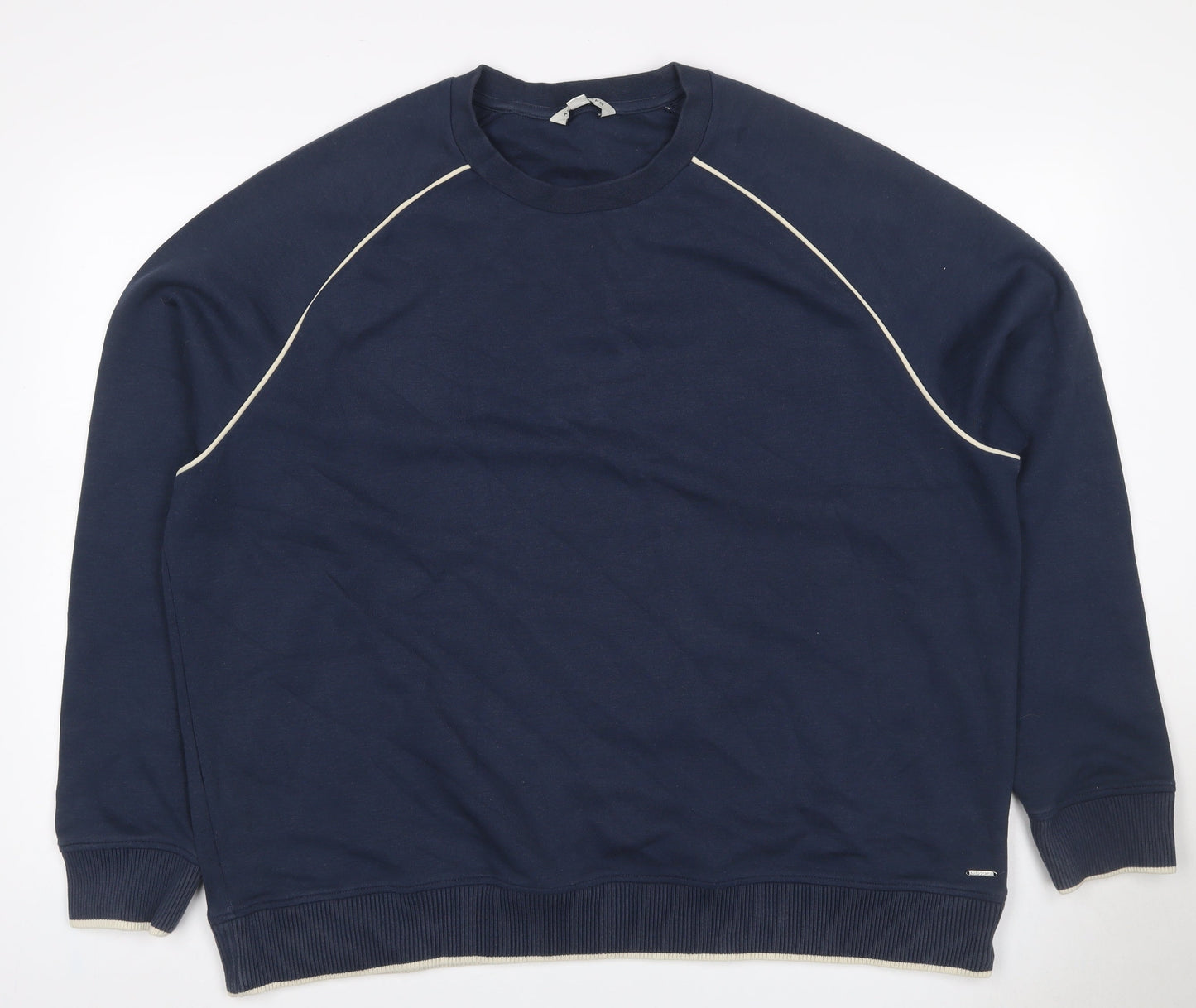 Autograph Men’s Navy 2XL Crew Neck Piped Cotton Sweatshirt