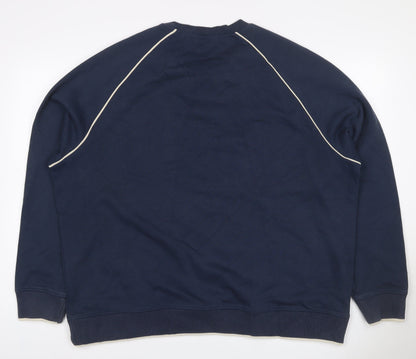 Autograph Men’s Navy 2XL Crew Neck Piped Cotton Sweatshirt