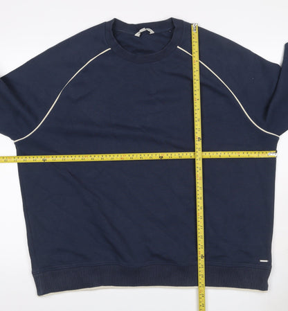 Autograph Men’s Navy 2XL Crew Neck Piped Cotton Sweatshirt