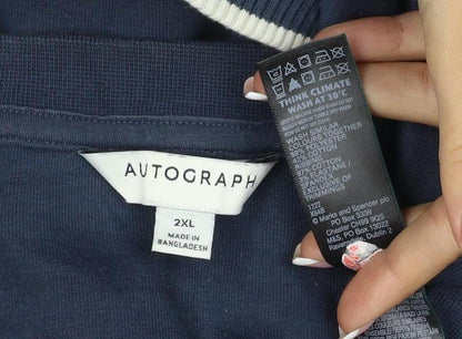 Autograph Men’s Navy 2XL Crew Neck Piped Cotton Sweatshirt