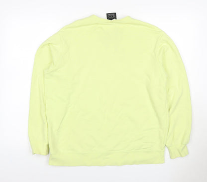 Nike Women Yellow M Pullover Sweatshirt Rainbow Logo Crew Neck