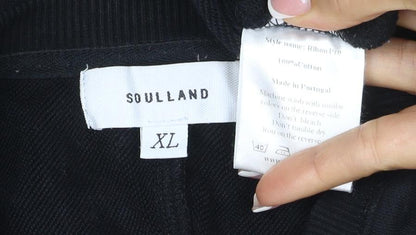 Soulland Women’s Black XL Logo Graphic Raglan Sweatshirt