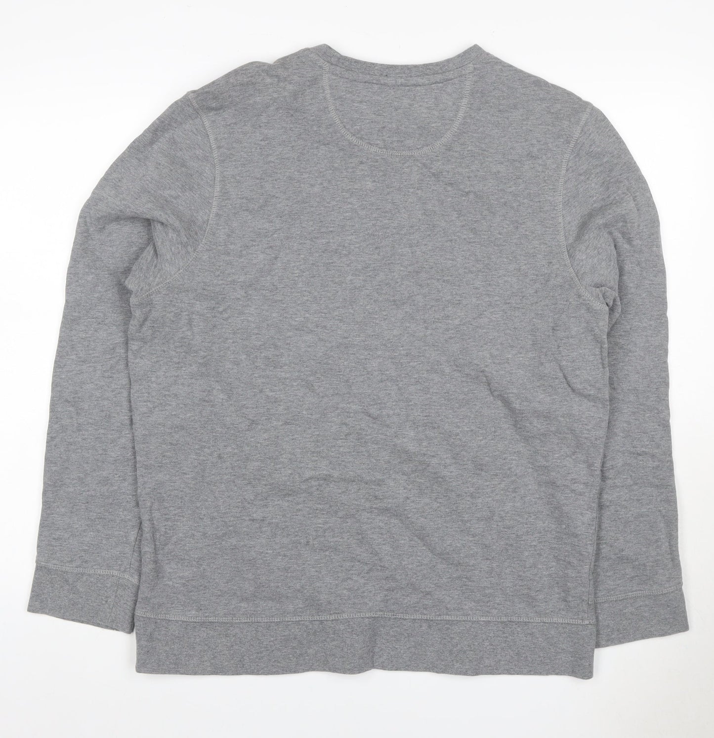 Blue Harbour Men Grey L Crew Neck Pullover Cotton Sweatshirt