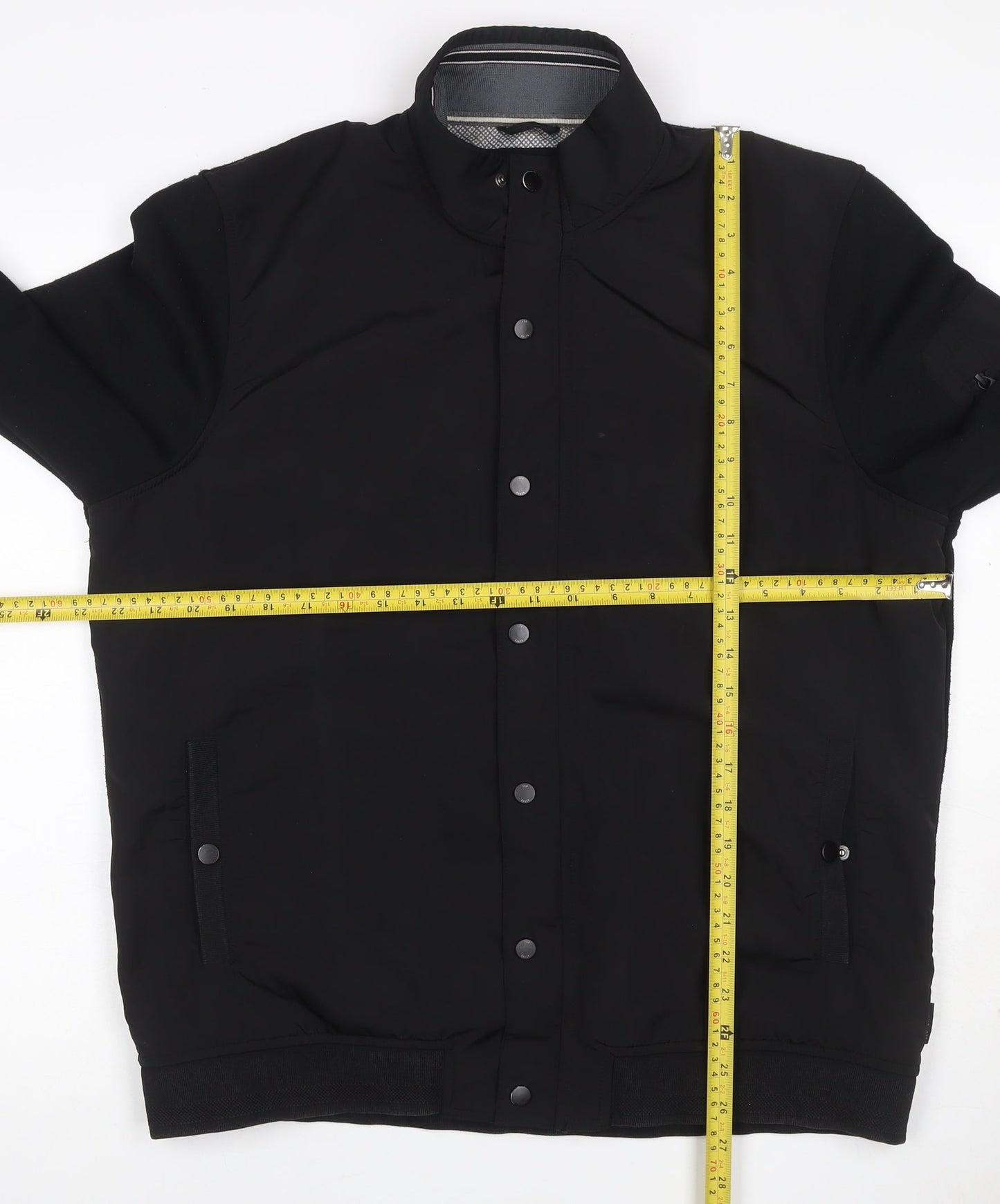 Ted Baker Men’s Black XL Bomber Jacket Stand Collar Pockets