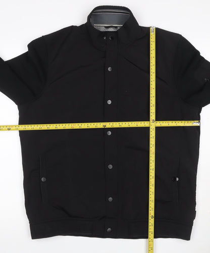 Ted Baker Men’s Black XL Bomber Jacket Stand Collar Pockets