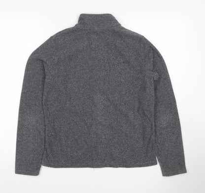 Marks & Spencer Women Grey UK 14 Full Zip Fleece Jacket Collared
