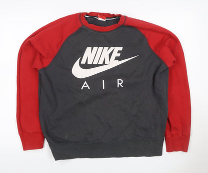 Nike Air Men’s Black Red L Graphic Logo Pullover Sweatshirt