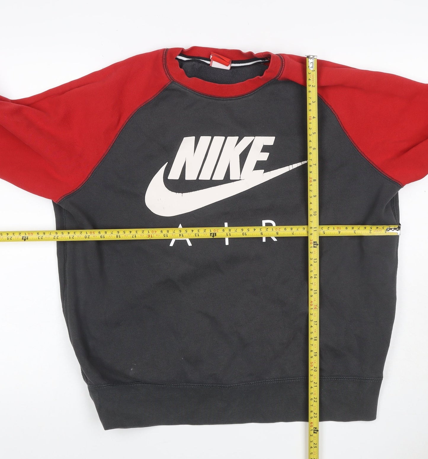 Nike Air Men’s Black Red L Graphic Logo Pullover Sweatshirt