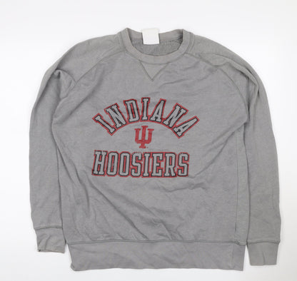 Champion Men’s Grey M Indiana Hoosiers Graphic Print Pullover Sweatshirt