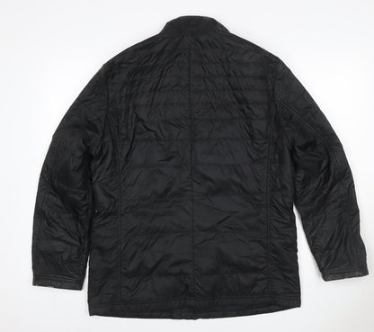 Hugo Boss Men’s Black UK 50 Quilted Puffer Jacket Insulated Mid-Length