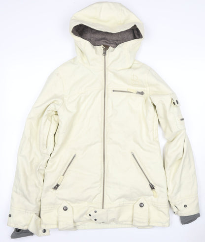 Lily Burton Women Ivory S Hooded Insulated Ski Snowboard Jacket