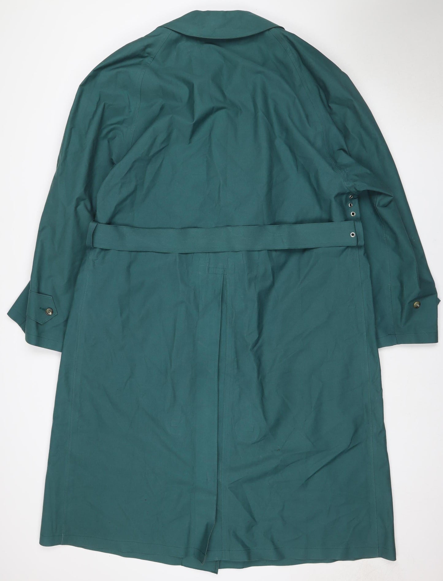 Rainmac Women’s Green Size 12 Belted Long Rain Coat Plaid Lined