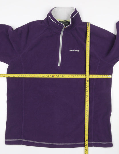 Craghoppers Women's Purple UK 16 1/4 Zip Fleece Pullover Sweatshirt