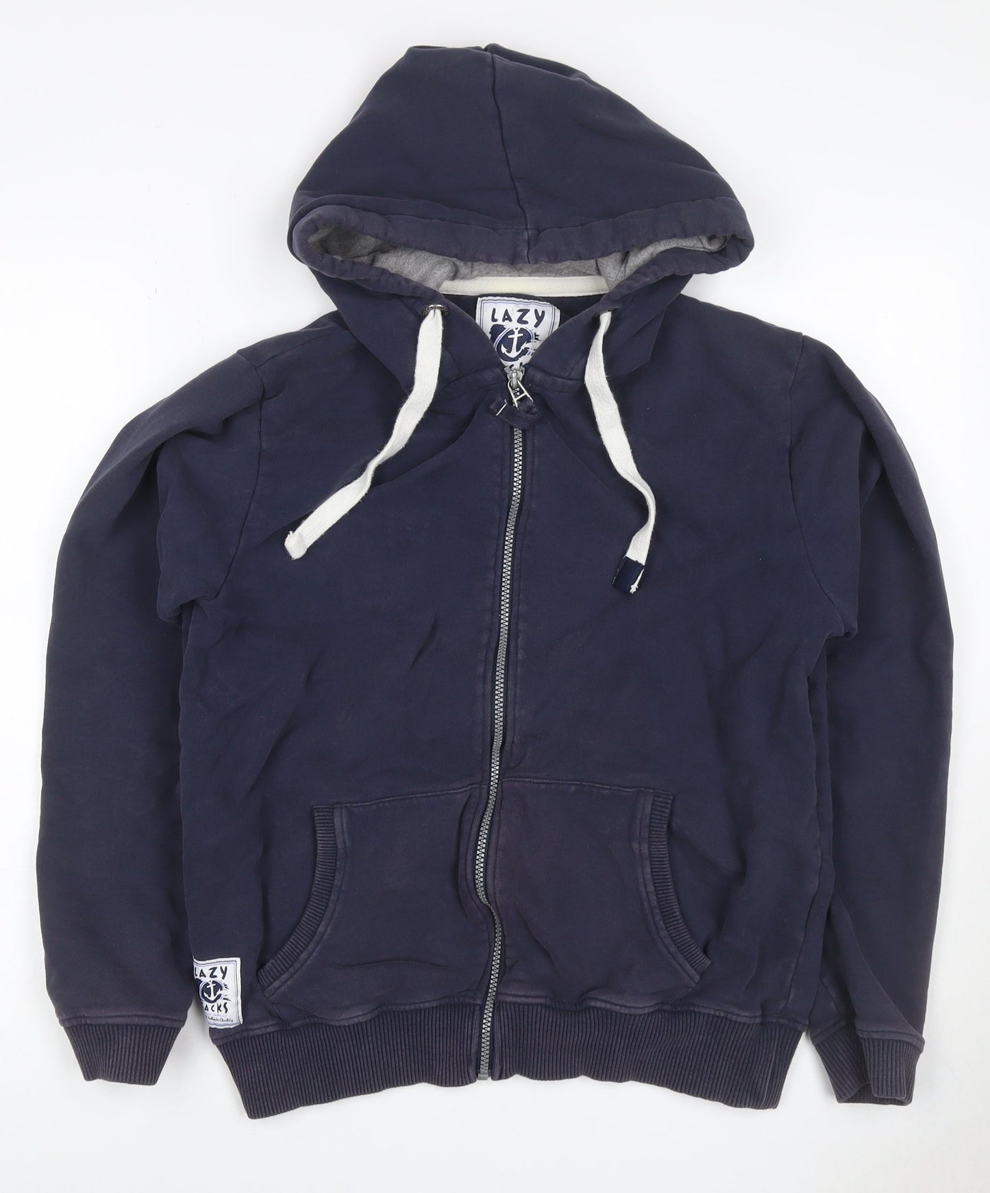 Lazy Jacks Men's Blue S Full Zip Hooded Cotton Nautical Hoodie
