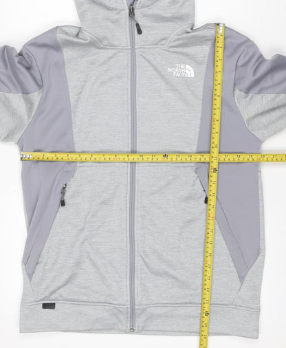 The North Face Men’s Grey M Full Zip Hooded Fleece Logo Hoodie