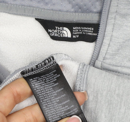 The North Face Men’s Grey M Full Zip Hooded Fleece Logo Hoodie