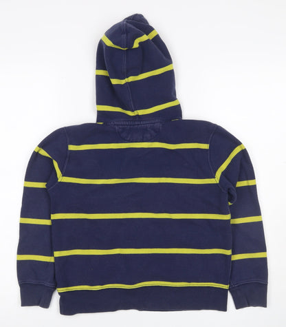 Polo Ralph Lauren Boys Blue Yellow Striped 1/4 Zip Hoodie M 10-12 Years