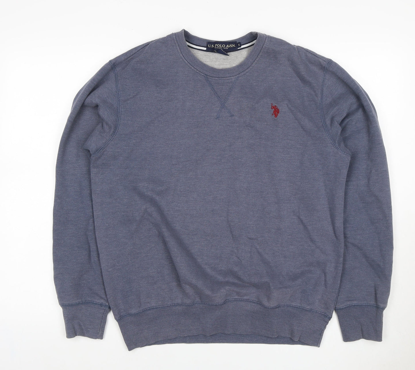 U.S. Polo Assn. Men’s Blue S Crew Neck Pullover Sweatshirt Logo