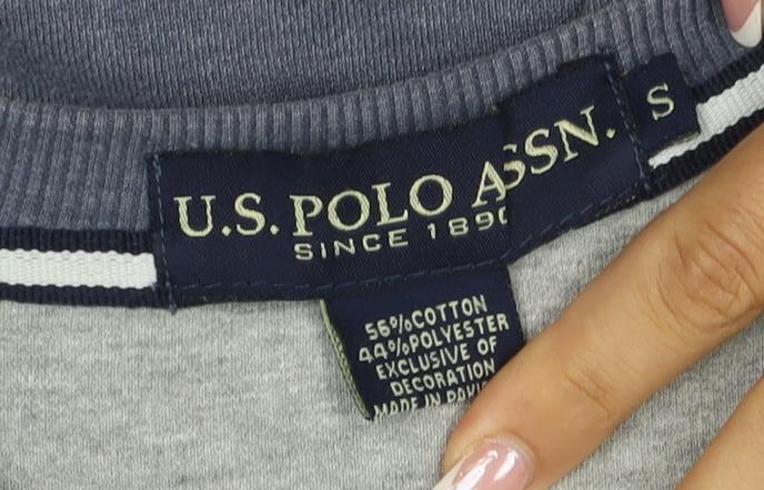U.S. Polo Assn. Men’s Blue S Crew Neck Pullover Sweatshirt Logo