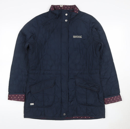 Regatta Women’s Blue UK 14 Quilted Mid-Length Jacket Floral Lined