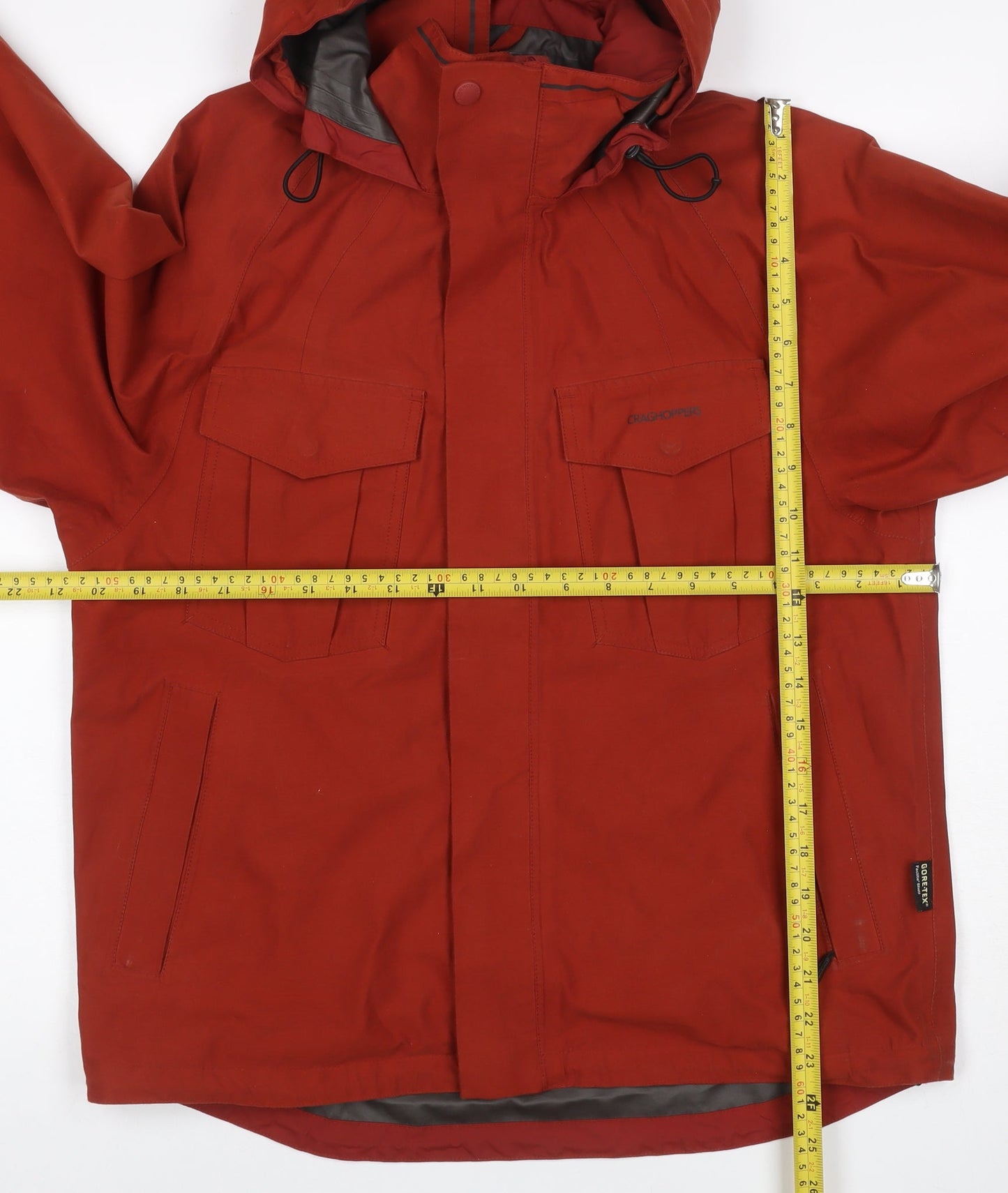 Craghoppers Men’s Red S Gore-Tex Hooded Waterproof Rain Jacket
