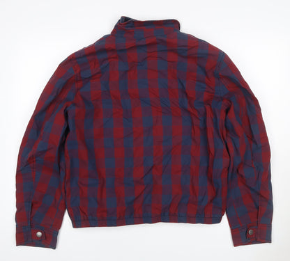 Ben Sherman Men’s Red Blue XL Check Windbreaker Jacket Full Zip