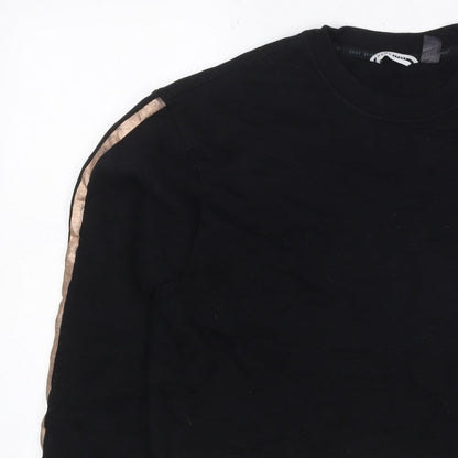 DKNY Sport Women Black Gold Logo Pullover Sweatshirt Size M