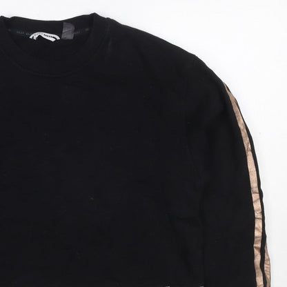 DKNY Sport Women Black Gold Logo Pullover Sweatshirt Size M