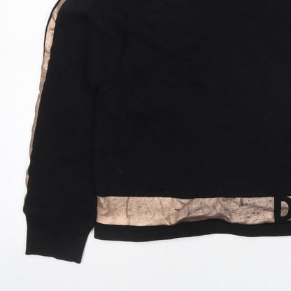 DKNY Sport Women Black Gold Logo Pullover Sweatshirt Size M