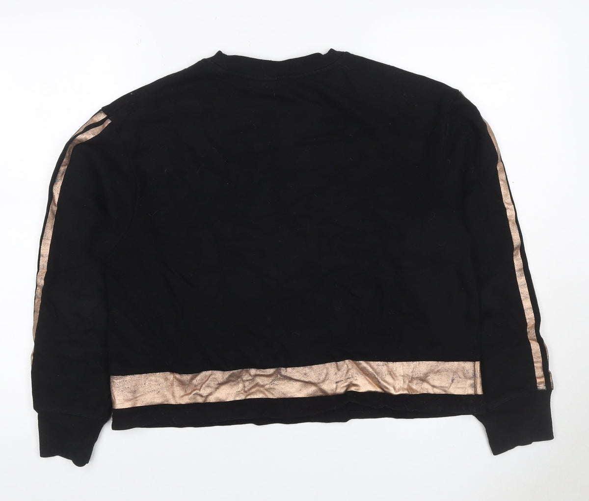 DKNY Sport Women Black Gold Logo Pullover Sweatshirt Size M