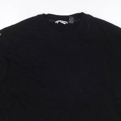 DKNY Sport Women Black Gold Logo Pullover Sweatshirt Size M