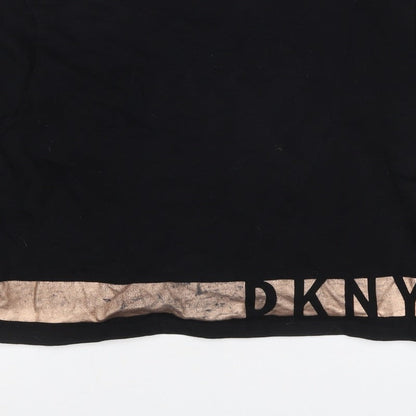 DKNY Sport Women Black Gold Logo Pullover Sweatshirt Size M
