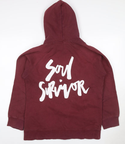 Soul Survivor Women’s Red L Pullover Hoodie Graphic Print Cotton