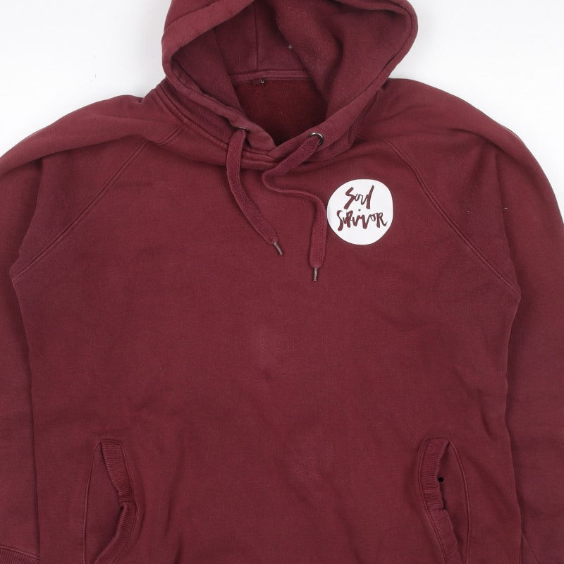 Soul Survivor Women’s Red L Pullover Hoodie Graphic Print Cotton