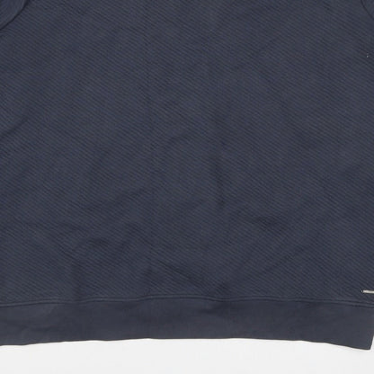 Marks & Spencer Autograph Men Blue 2XL Textured Stripe Crew Sweatshirt