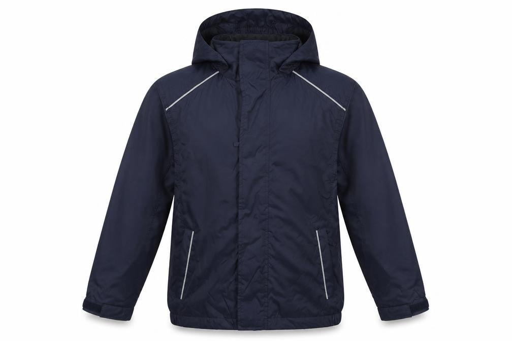 Poini Boys Blue 9-10 Years Hooded Rain Jacket Reflective Lined