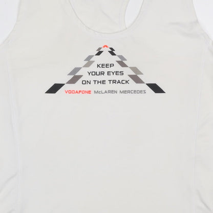 Vodafone McLaren Mercedes Women's White XL Racerback Racing Tank Top