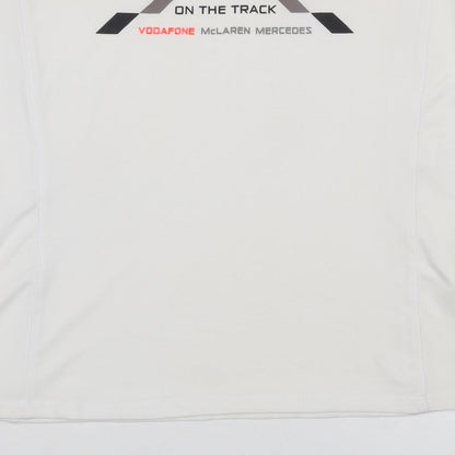 Vodafone McLaren Mercedes Women's White XL Racerback Racing Tank Top
