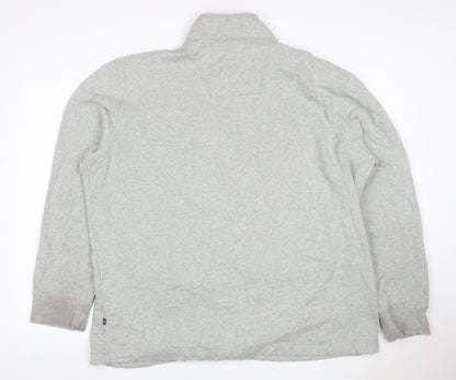 Nautica Men Grey 2XL 1/4 Zip Pullover Sweatshirt Logo