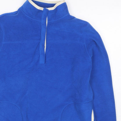 Lands' End Women Blue S Fleece 1/4 Zip Pullover Sweatshirt