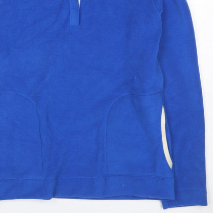 Lands' End Women Blue S Fleece 1/4 Zip Pullover Sweatshirt