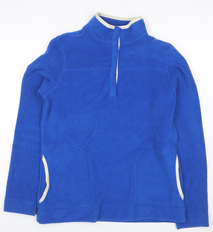 Lands' End Women Blue S Fleece 1/4 Zip Pullover Sweatshirt