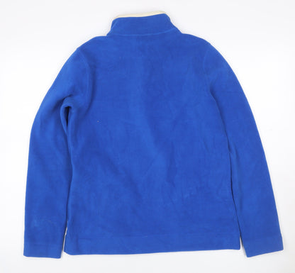 Lands' End Women Blue S Fleece 1/4 Zip Pullover Sweatshirt