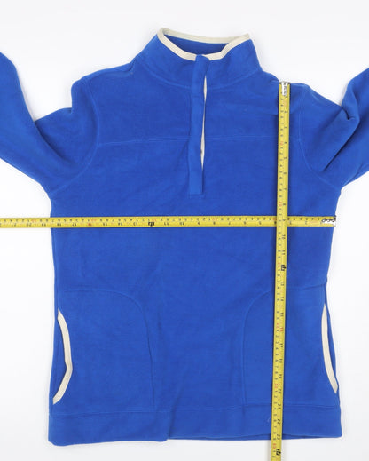 Lands' End Women Blue S Fleece 1/4 Zip Pullover Sweatshirt
