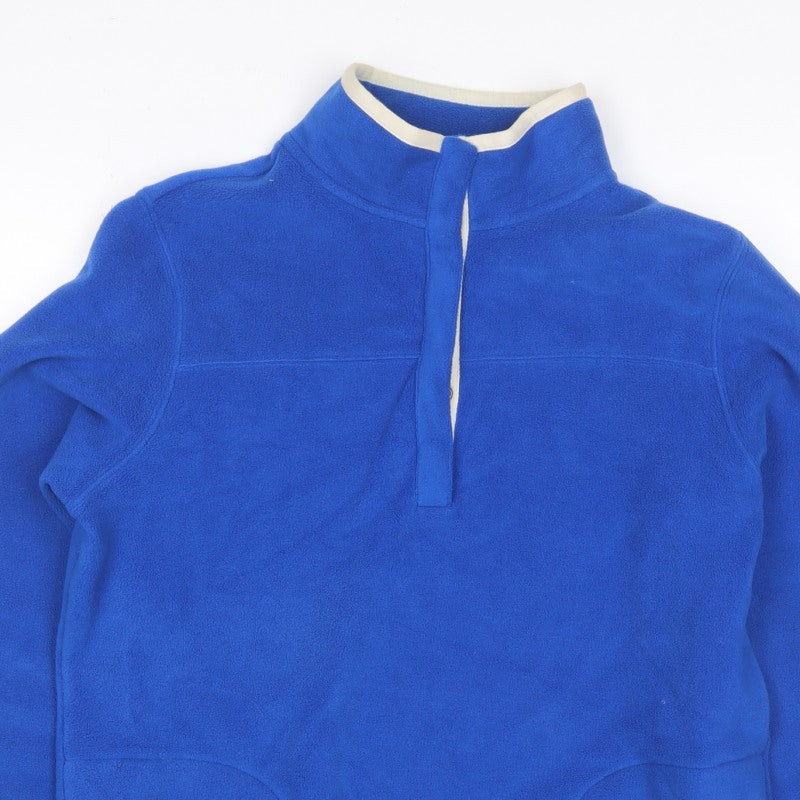 Lands' End Women Blue S Fleece 1/4 Zip Pullover Sweatshirt