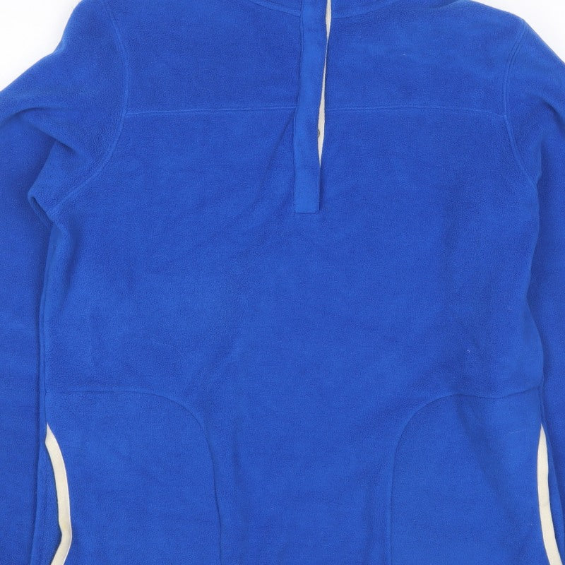 Lands' End Women Blue S Fleece 1/4 Zip Pullover Sweatshirt